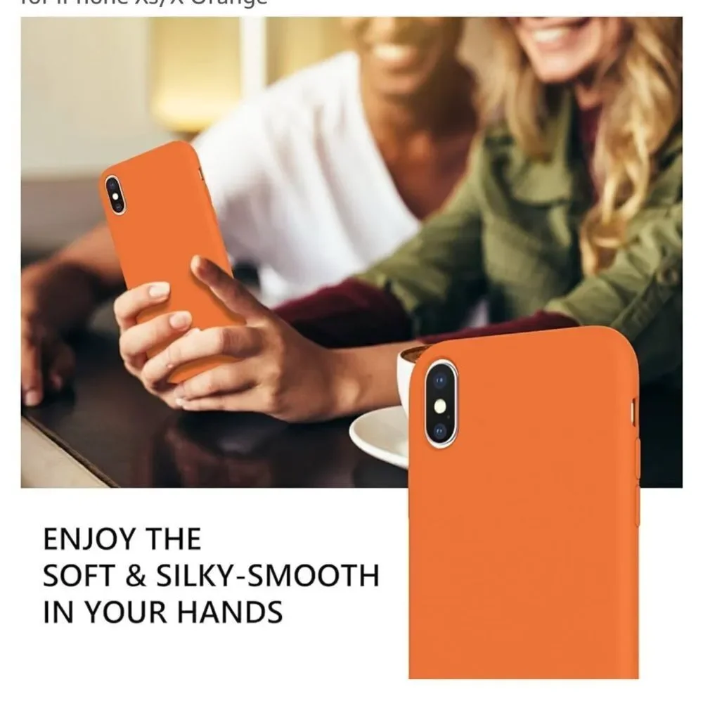 GUAGUA compatible with iPhone XS/X case 5.8 inch liquid silicone, soft gel